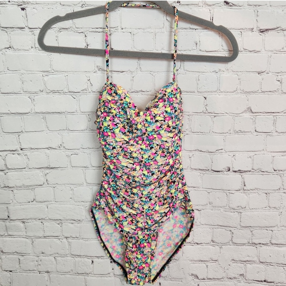 La Blanca NEW womens one piece swimsuit Floral Neon print new size 12